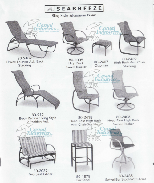 Replacement Slings Chair , Chaise and Ottomans Heidt Seabreeze